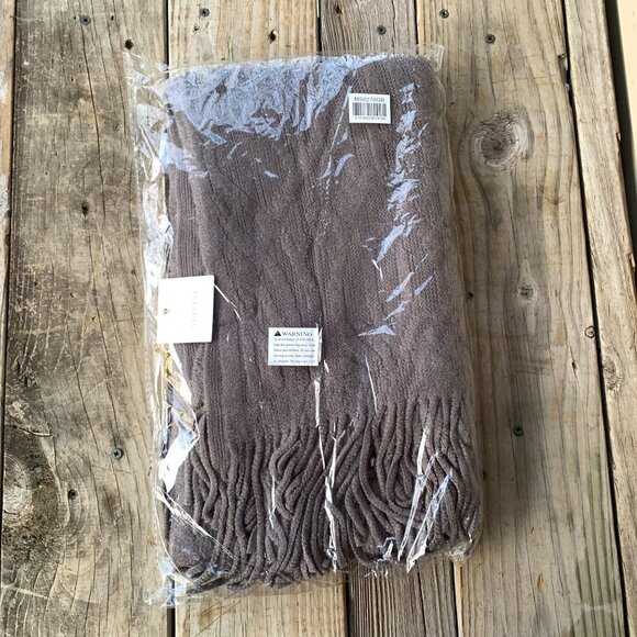 Solid Colored Knit Kimono Wrap Gray New OS - Picture 4 of 5